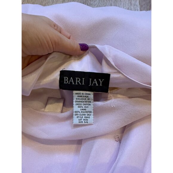 Vintage Y2K 90s Silk Scoop Neck Dress Romantic Fairy Whimsigoth Purple Lilac Bea - Picture 2 of 13